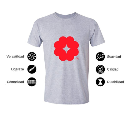 Playera Manga Corta Hombre Gris Logo Personalizable