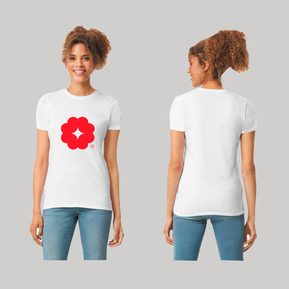 Playera Manga Corta Mujer Blanco Logo Personalizable