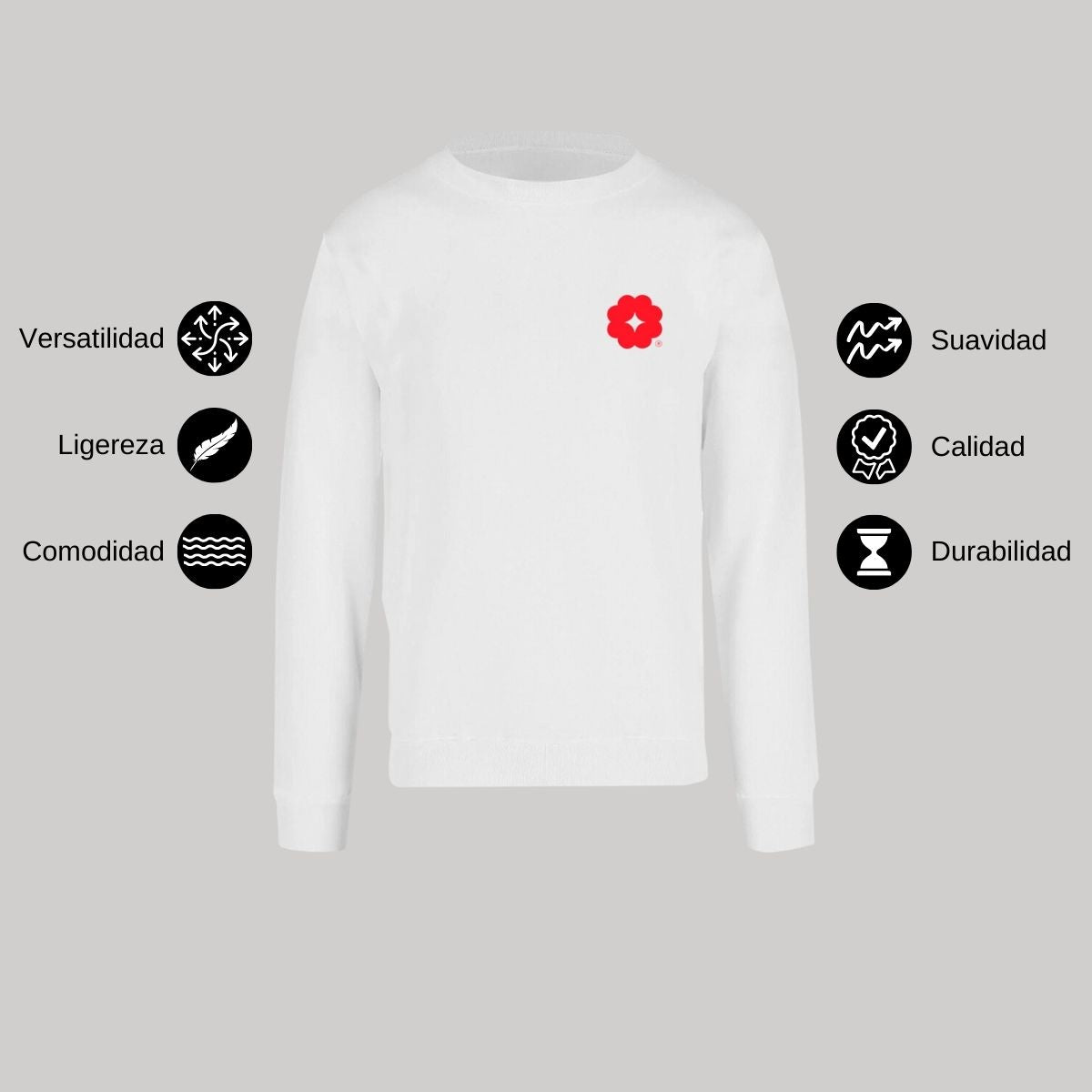 Sudadera Unisex Blanco Logo Nombre Personalizable