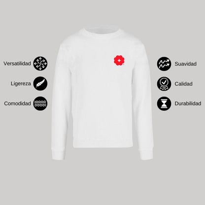 Sudadera Unisex Blanco Logo Nombre Personalizable