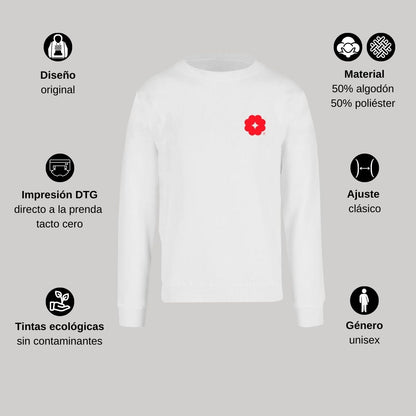 Sudadera Unisex Blanco Logo Nombre Personalizable