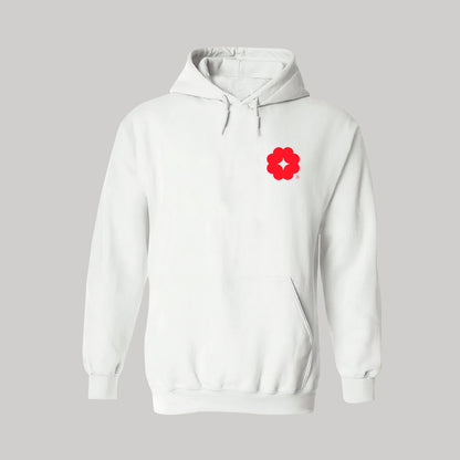 Sudadera c/Capucha Unisex Blanco Logo Nombre Personalizable