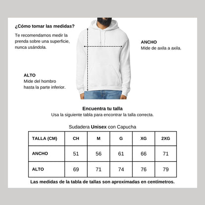 Sudadera c/Capucha Unisex Blanco Logo Nombre Personalizable