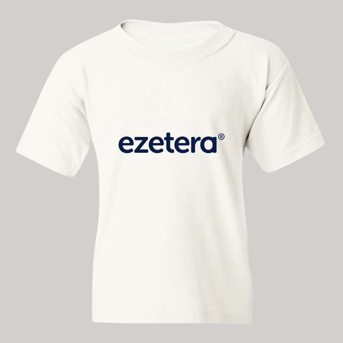 Playera Blanca Cuello Redondo Manga Corta Para Niño y Niña Logo