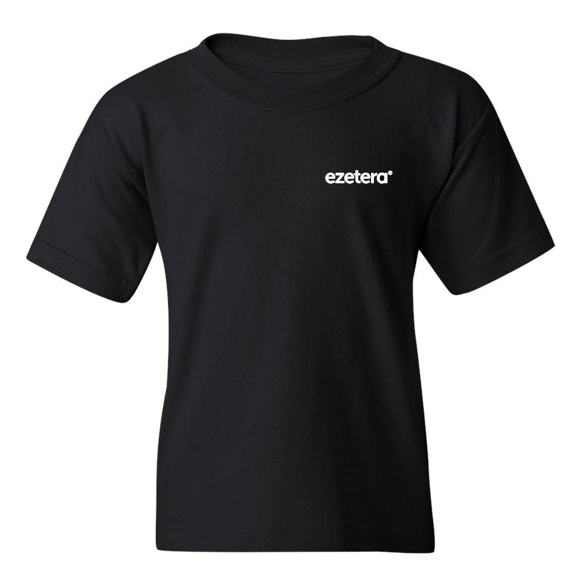 Playera Negra Cuello Redondo Manga Corta Para Niño y Niña Escudo