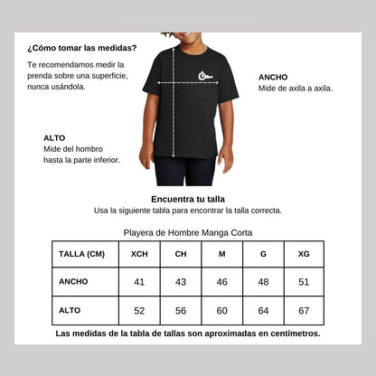 Playera Negra Cuello Redondo Manga Corta Para Niño y Niña Escudo