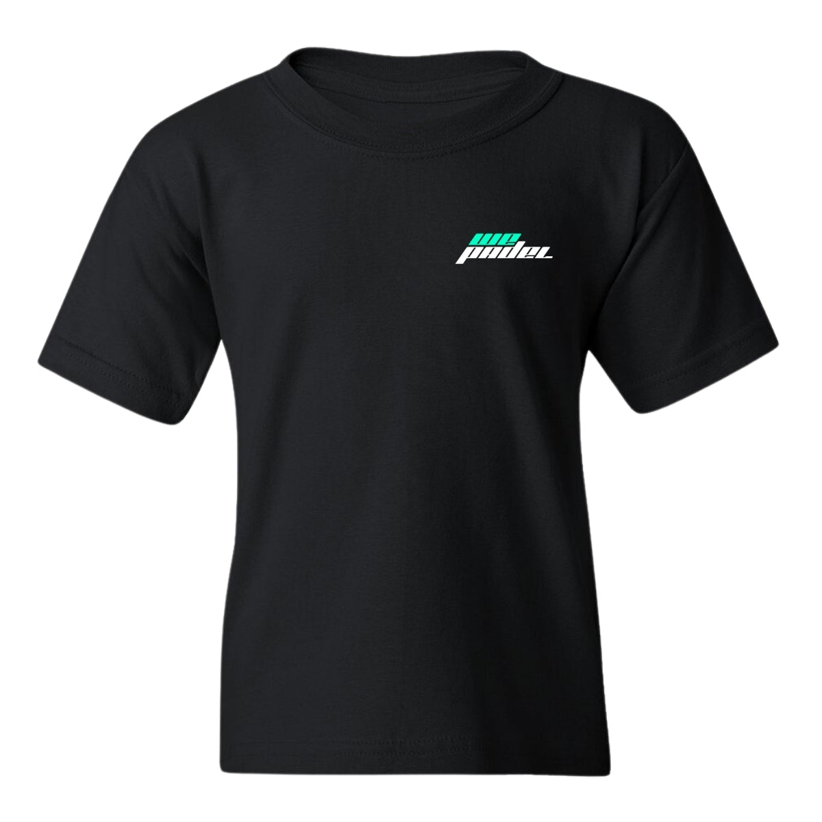 Playera Negra Cuello Redondo Manga Corta Para Niño y Niña Escudo