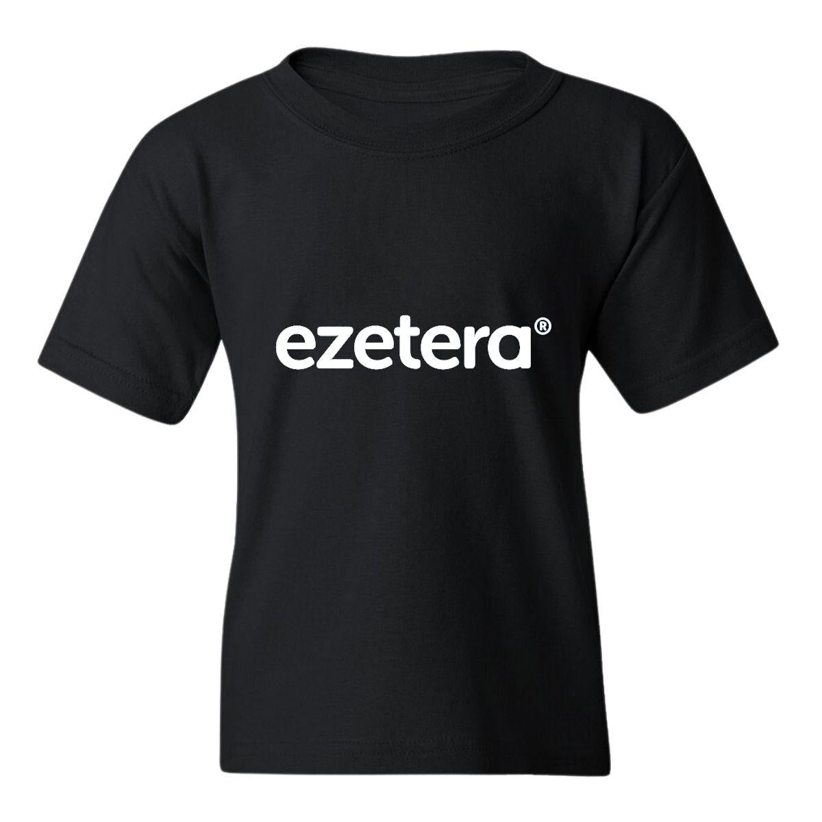 Playera Negra Cuello Redondo Manga Corta Para Niño y Niña Logo