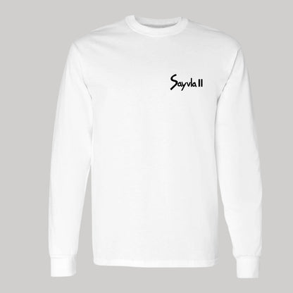 Playera Manga Larga Algodón Blanco Escudo