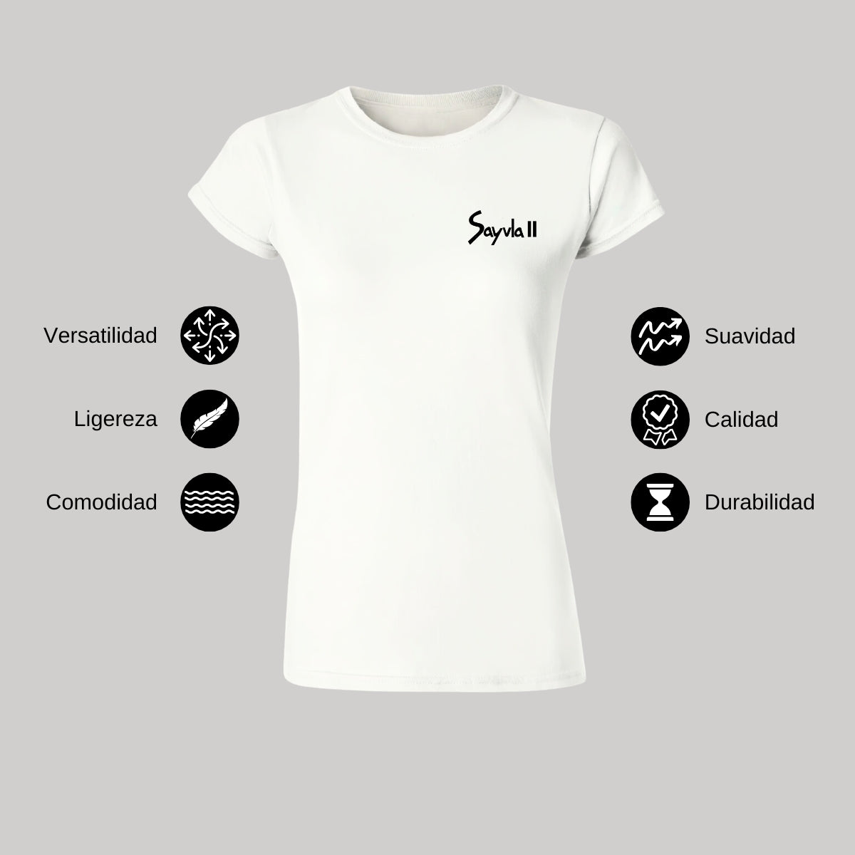 Playera Manga Corta Mujer Blanco Personalizable Escudo