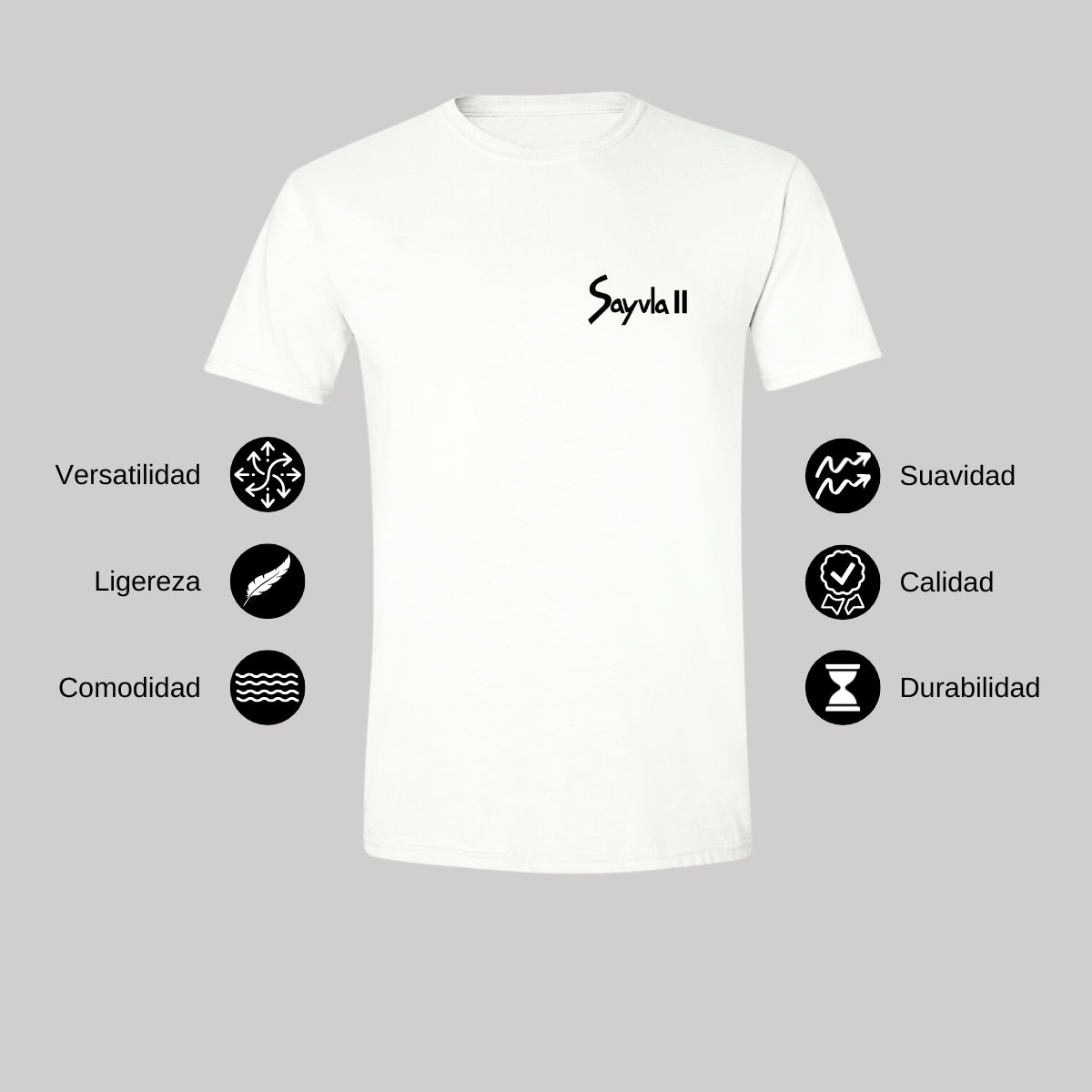 Playera Manga Corta Hombre Blanco Personalizable Escudo