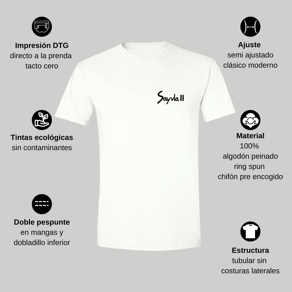 Playera Manga Corta Hombre Blanco Personalizable Escudo