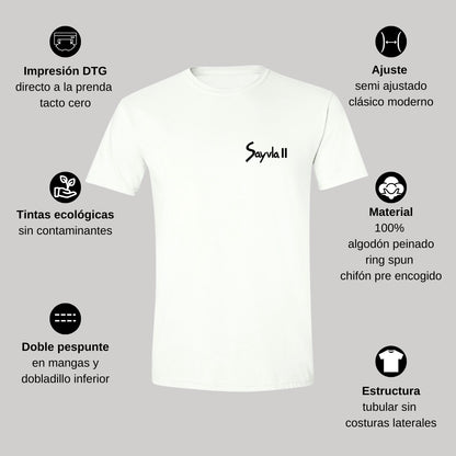 Playera Manga Corta Hombre Blanco Personalizable Escudo