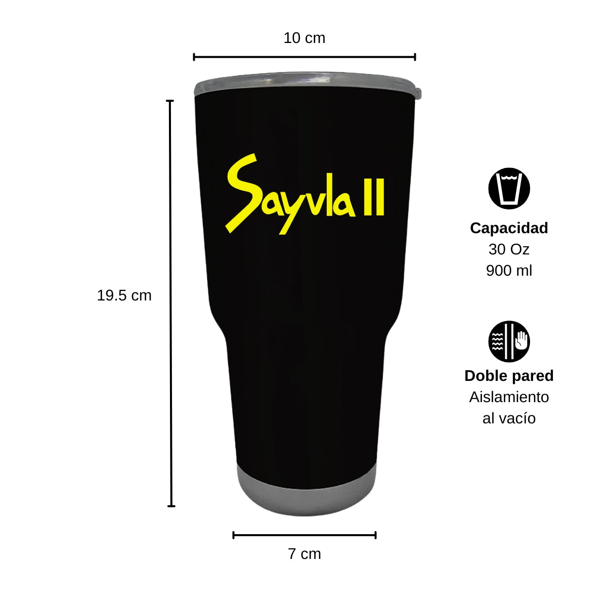 Termo Vaso Térmico 30 Oz Negro Personalizable Logo