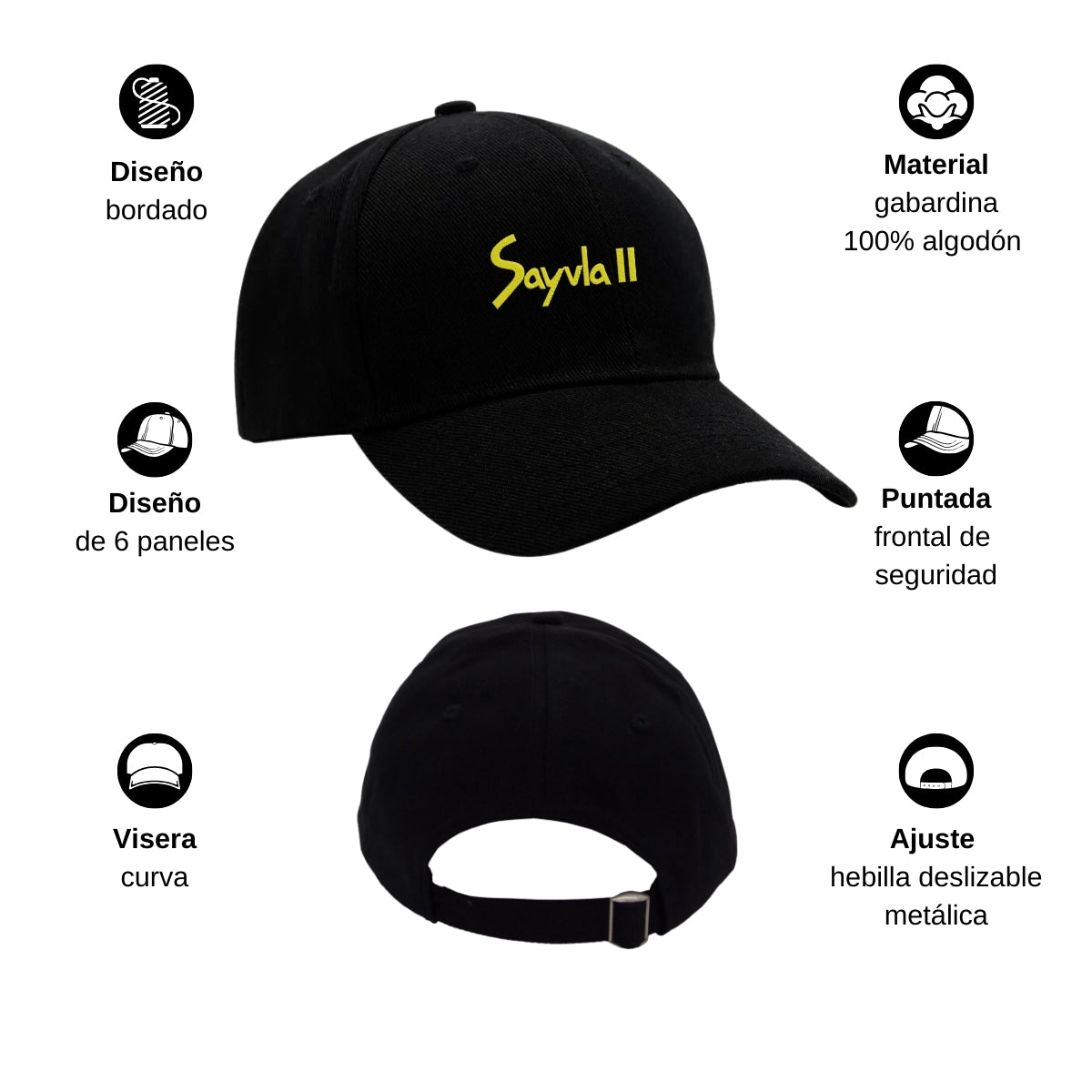 Gorra Negra para Adulto Unitalla y Unisex