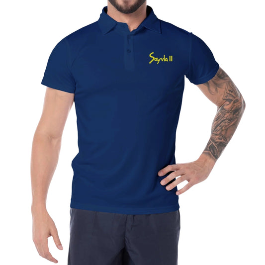 Playera Tipo Polo Hombre Manga Corta Azul Marino Personalizable Escudo