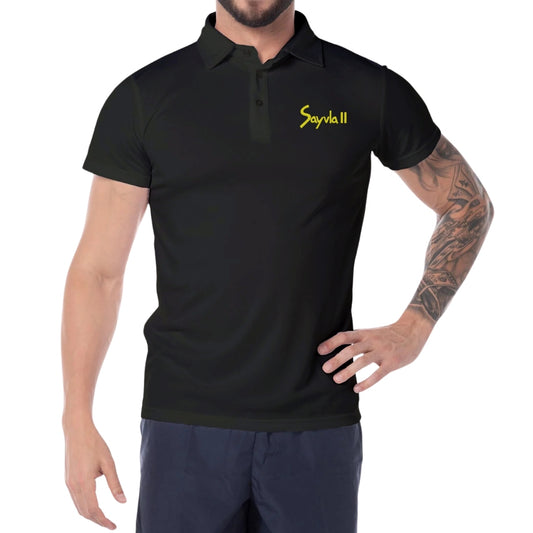 Playera Tipo Polo Hombre Manga Corta Negro Personalizable Escudo