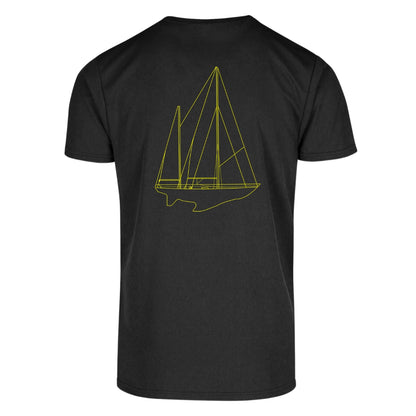 Playera Transpirable Hombre Manga Corta Negra Escudo