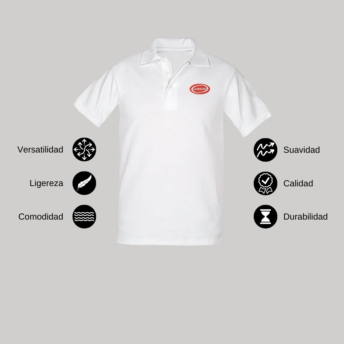 Playera Tipo Polo Piqué Hombre Manga Corta Blanco