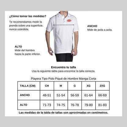 Playera Tipo Polo Piqué Hombre Manga Corta Blanco 2XG