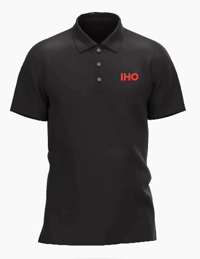 Playera Tipo Polo Piqué Hombre Manga Corta Negra Optima