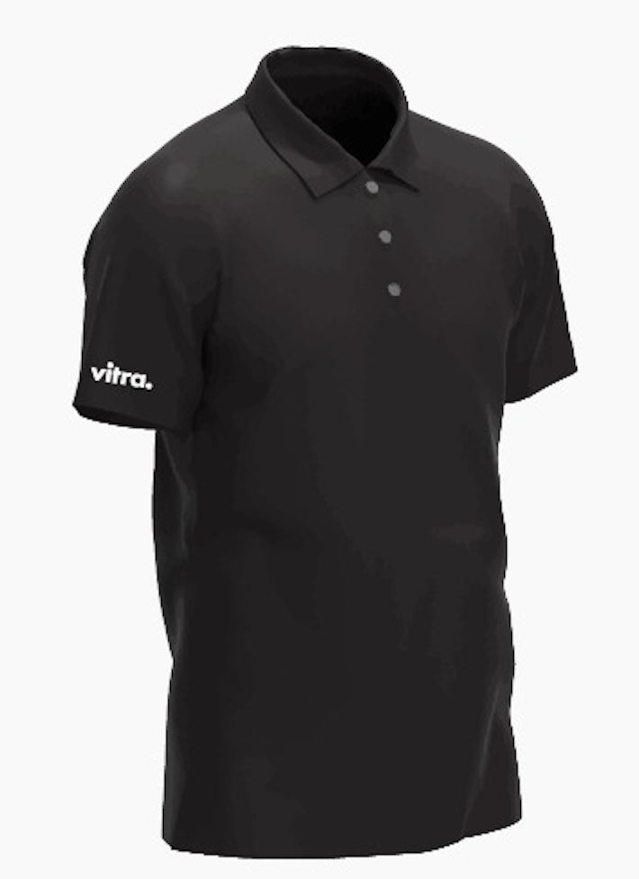 Playera Tipo Polo Piqué Hombre Manga Corta Negra Optima