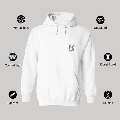 Sudadera c/Capucha Unisex Blanco Personalizable Escudo