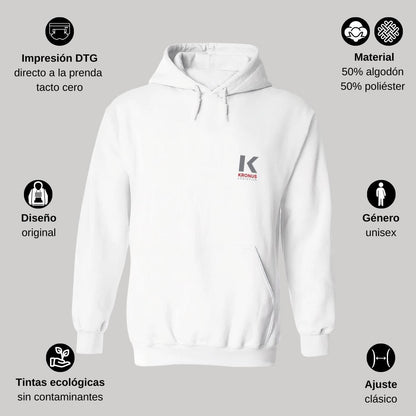 Sudadera c/Capucha Unisex Blanco Personalizable Escudo