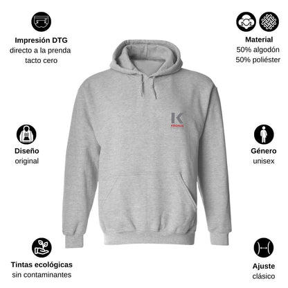 Sudadera c/Capucha Unisex Gris Personalizable Escudo