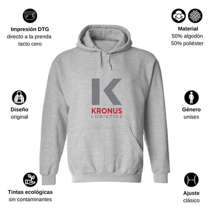 Sudadera c/Capucha Unisex Gris Personalizable Logo