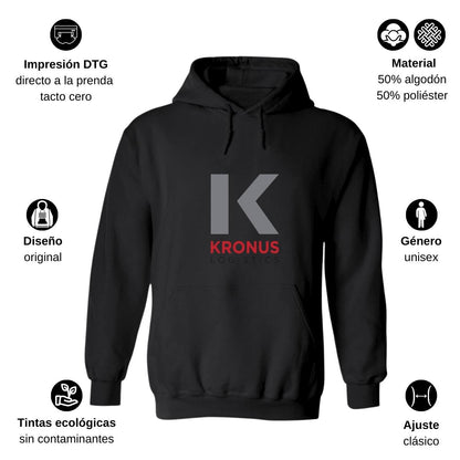 Sudadera c/Capucha Unisex Negro Personalizable Logo