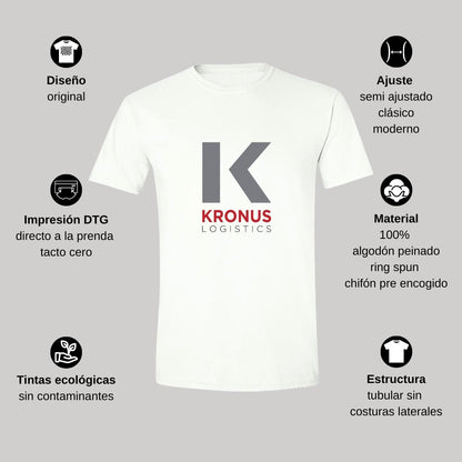 Playera Manga Corta Hombre Blanco Personalizable Logo