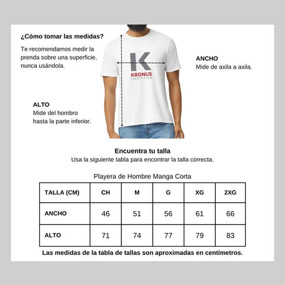 Playera Manga Corta Hombre Blanco Personalizable Logo