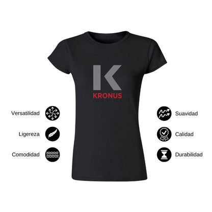 Playera Manga Corta Mujer Negro Personalizable Logo
