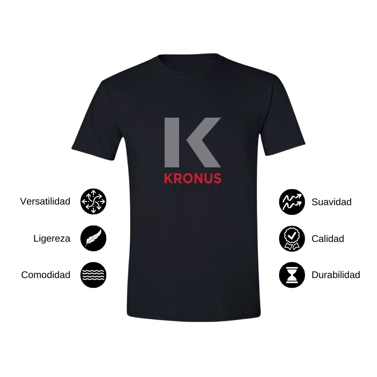 Playera Manga Corta Hombre Negro Personalizable Logo