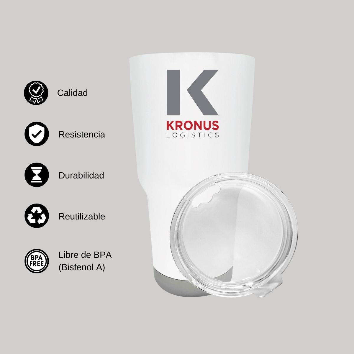 Termo Vaso Térmico 30 Oz Blanco Personalizable Logo