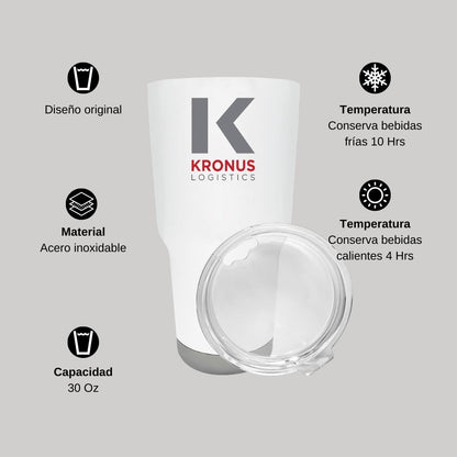 Termo Vaso Térmico 30 Oz Blanco Personalizable Logo