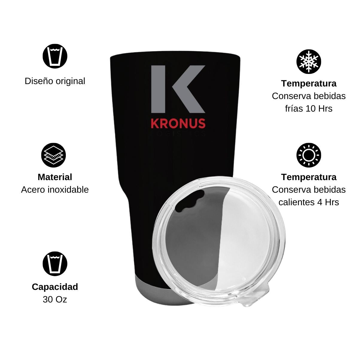 Termo Vaso Térmico 30 Oz Negro Personalizable Logo