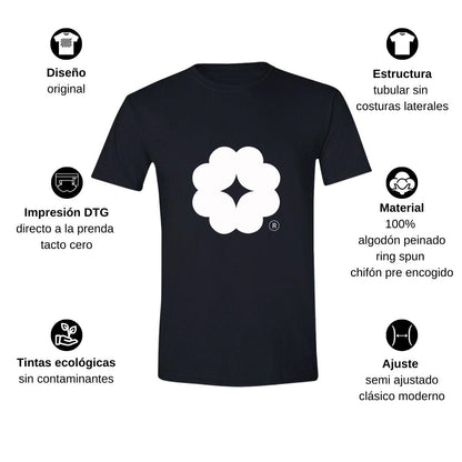 Playera Manga Corta Hombre Negro Logo Personalizable