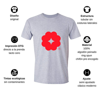 Playera Manga Corta Hombre Gris Logo Personalizable