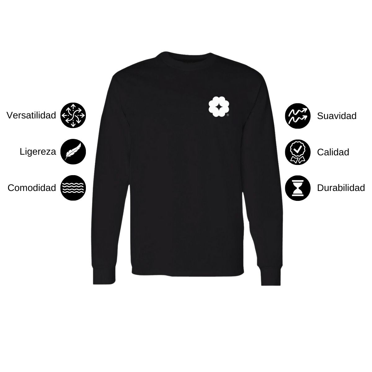 Sudadera Unisex Negro Logo Nombre Personalizable