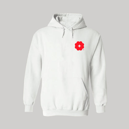 Sudadera c/Capucha Unisex Blanco Logo Nombre Personalizable